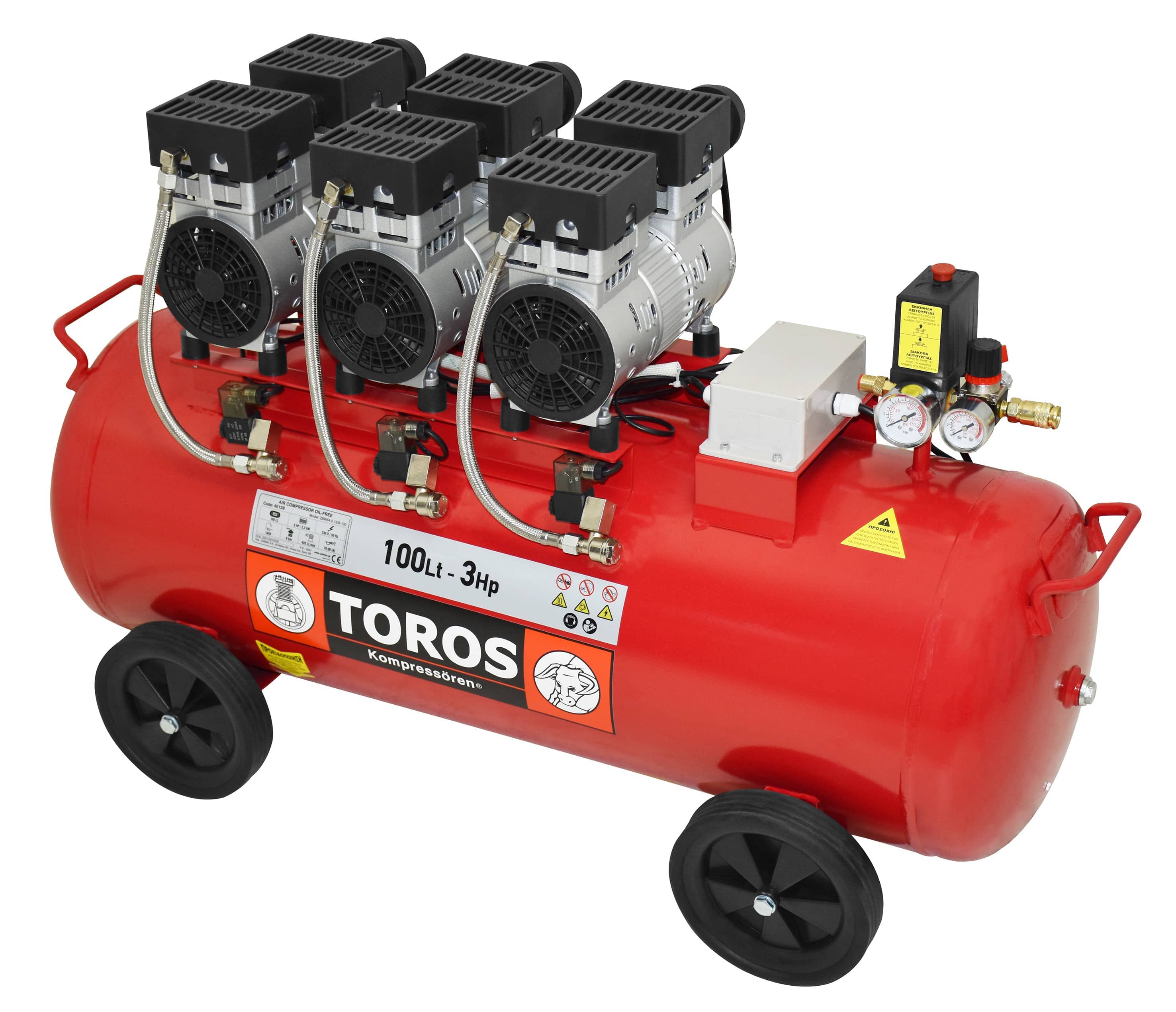 ΑΕΡΟΣΥΜΠΙΕΣΤΗΣ OILFREE SILENT 100Lt / 3HP - 40128 - TOROS