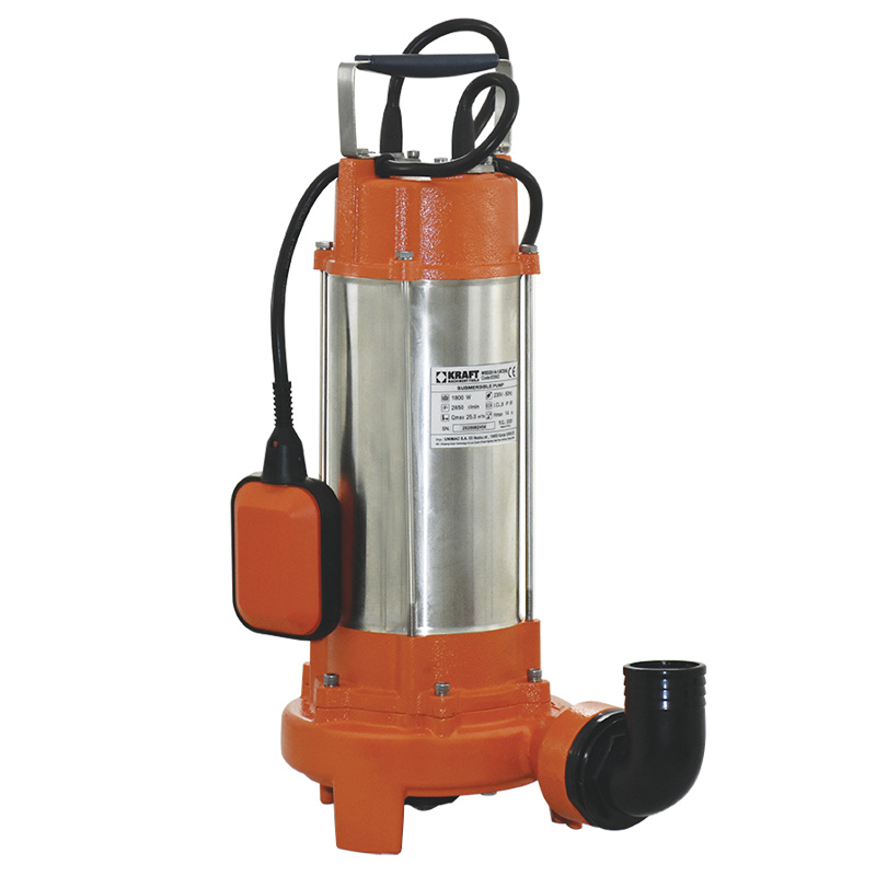 Υποβρύχια Αντλία Λυμάτων Inox με Κοπτήρα 1800W - 63562 - KRAFT