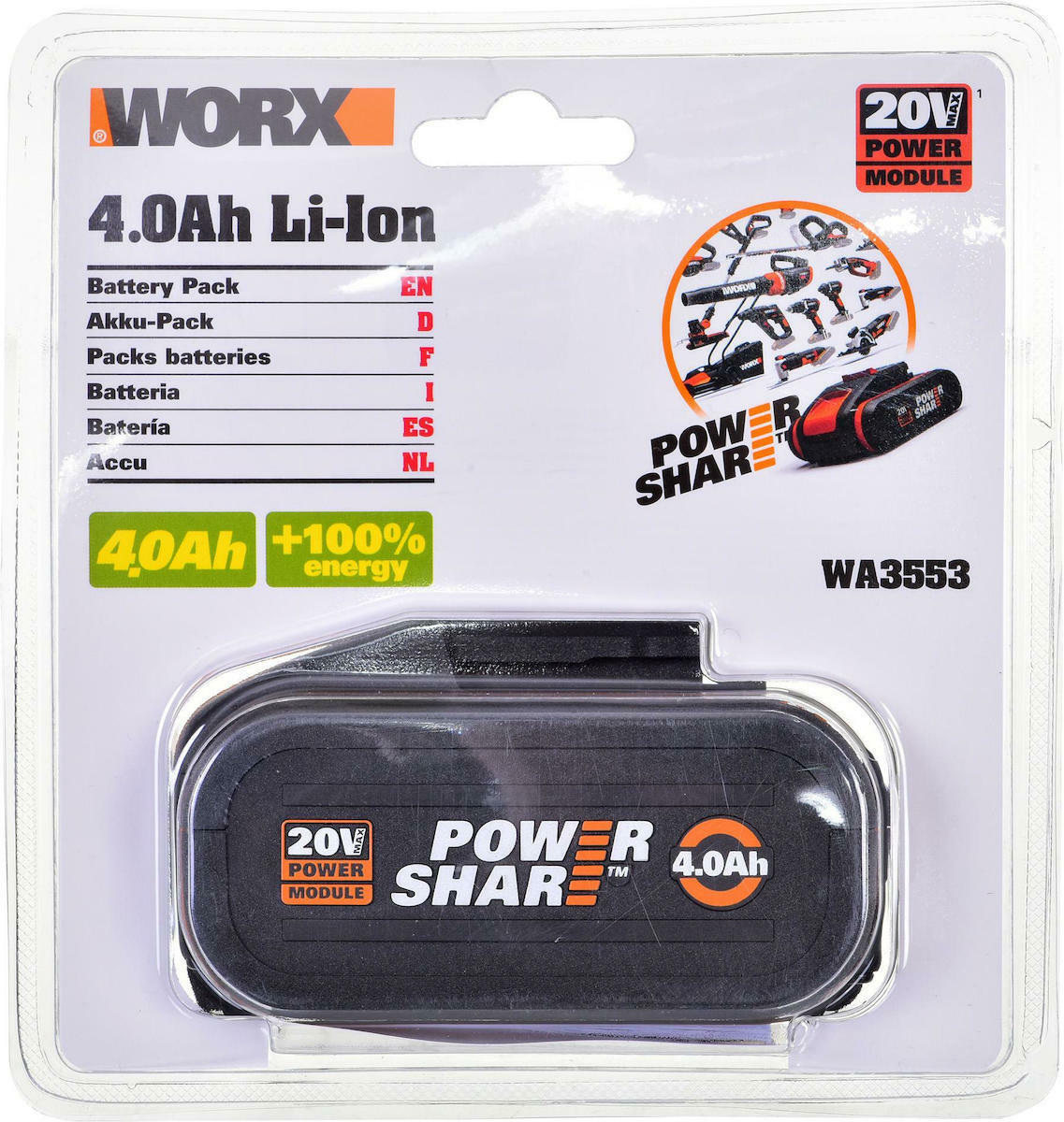 ΜΠΑΤΑΡΙΑ WA3553 20V 4.0Ah WORX