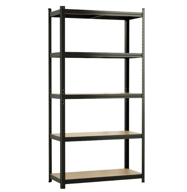 ΡΑΦΙΕΡΕΣ ΜΕ ΞΥΛΙΝΑ ΡΑΦΙΑ MDF | ΜΑΥΡO ΧΡΩΜΑ | 5 ΡΑΦΙΑ | 610416 - BULLE