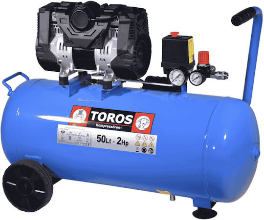 ΑΕΡΟΣΥΜΠΙΕΣΤΗΣ OILFREE | ΧΑΜΗΛΟΥ ΘΟΡΥΒΟΥ | 50LT / 2,0HP - 10 BAR | 602090 - TOROS