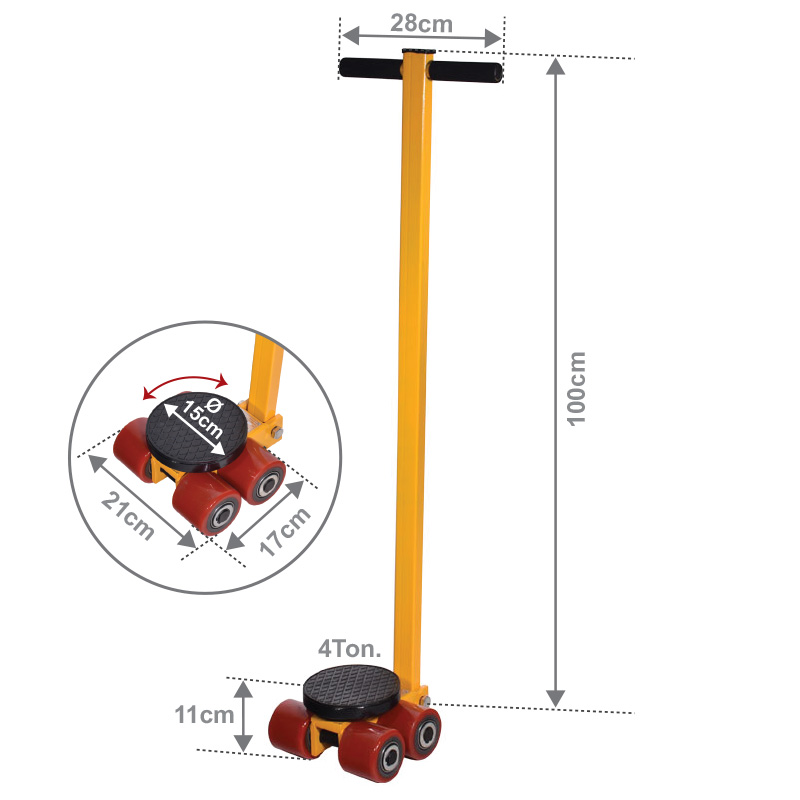 ΦΟΡΕΙΟ ΜΕ ΠΕΡΙΣΤΡΕΦΟΜΕΝΟ ΠΕΛΜΑ Φ 150 mm ΜΕ ΤΙΜΟΝΙ ΜΕΤΑΦΟΡΑΣ 4 ΤΟΝΩΝ - 631462 - EXPRESS