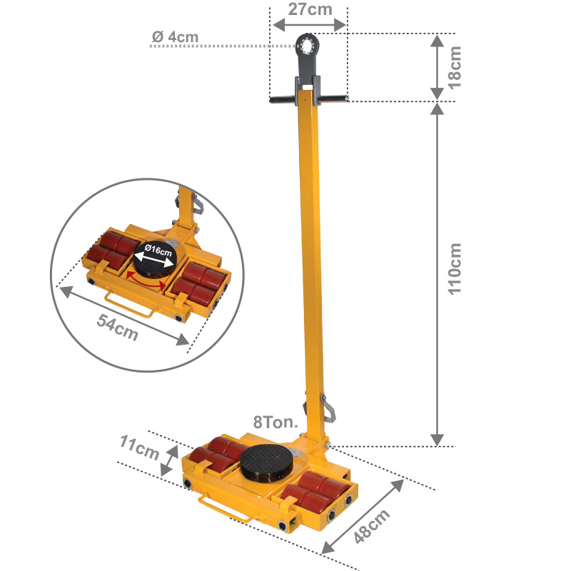 ΦΟΡΕΙΟ ΜΕ ΠΕΡΙΣΤΡΕΦΟΜΕΝΟ ΠΕΛΜΑ Φ 160 mm ΜΕ ΤΙΜΟΝΙ ΜΕΤΑΦΟΡΑΣ 8 ΤΟΝΩΝ - 631466 - EXPRESS